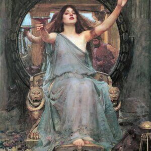 Circe' Offering the Golden Cup to Odysseus: 8"by10" Art Print Mythological Magic